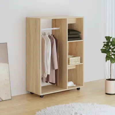 The Living Store Garderobna omara sonoma hrast 80x40x110 cm iverna plošča - Garderobna Omara