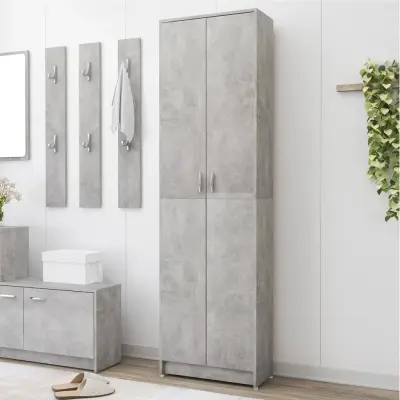 The Living Store Garderobna omara za hodnik betonsko siva 55x25x189 cm - Omara Za Hodnik