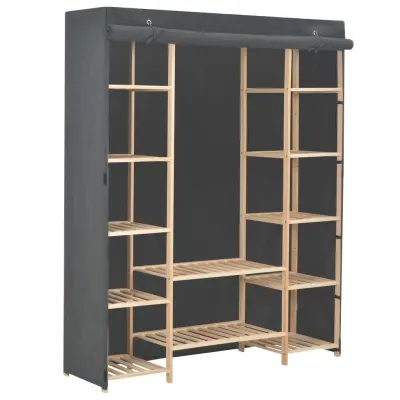 The Living Store Garderobna omara iz blaga 135x40x170 cm siva - Garderobna Omara