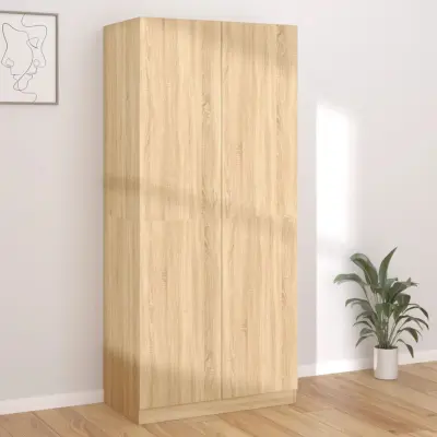 The Living Store Garderobna omara sonoma hrast 90x52x200 cm iverna plošča - Garderobna Omara