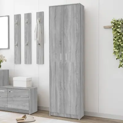 The Living Store Garderobna omara siva sonoma 55x25x189 cm konstruiran les - Garderobna Omara Za Hodnik
