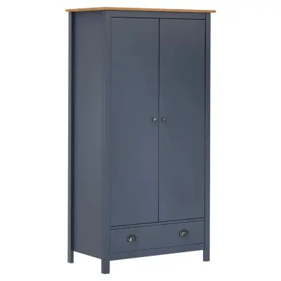 The Living Store Garderobna omara z 2 vrati Hill siva 89x50x170 cm borovina - Garderobna Omara