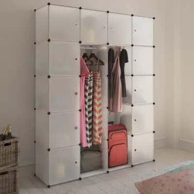 The Living Store Modularna omara s 14 predelki bela 37x146x180,5 cm - Modularna Omarica