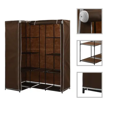The Living Store Kotna garderobna omara 130x87x169 cm rjava - Garderobna Omara