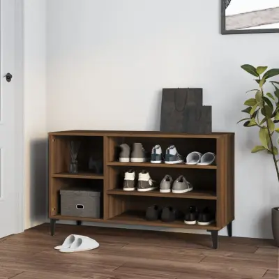 The Living Store Omarica za čevlje rjav hrast 102x36x60 cm inženirski les - Omarica Za Čevlje