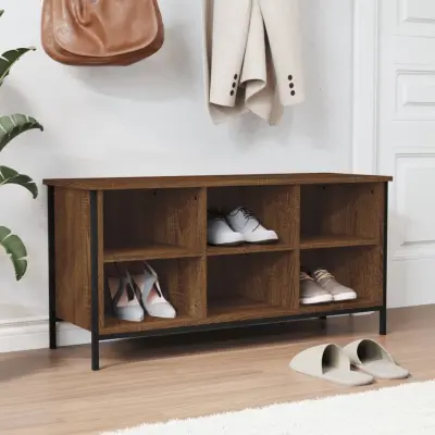 The Living Store Omarica za čevlje rjav hrast 100x35x50 cm inženirski les - Omarica Za Čevlje