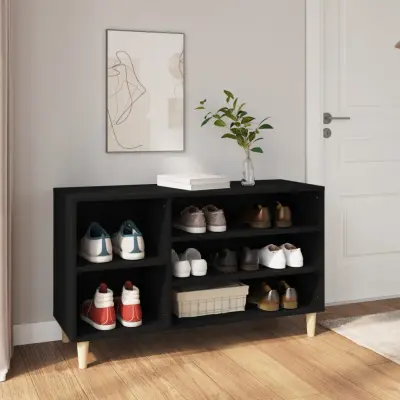 The Living Store Omarica za čevlje črna 102x36x60 cm inženirski les - Omarica Za Čevlje