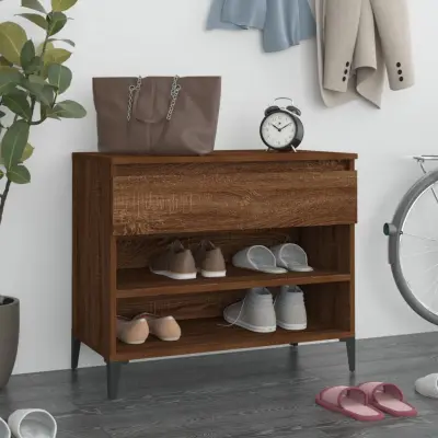 The Living Store Omarica za čevlje dimljeni hrast 70x36x60 cm inženirski les - Omarica Za Čevlje