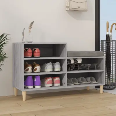The Living Store Omarica za čevlje siva sonoma 102x36x60 cm inženirski les - Omarica Za Čevlje