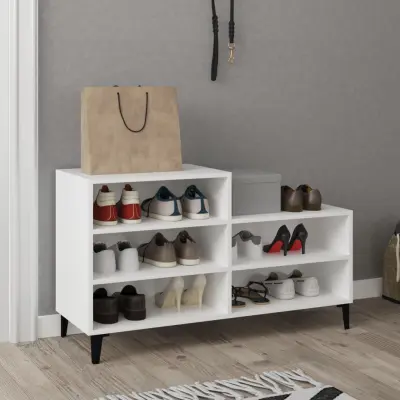 The Living Store Omarica za čevlje bela 102x36x60 cm inženirski les - Omarica Za Čevlje