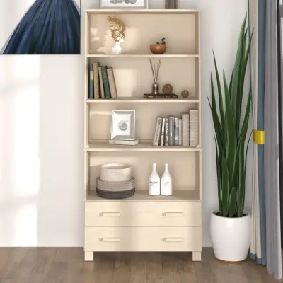 The Living Store Visoka omara HAMAR trdna borovina medeno rjava - Visoka Omarica
