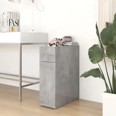 The Living Store Lekarniška omara betonsko siva 20x45,5x60 cm iverna plošča - Lekarniška Omara