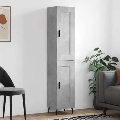 The Living Store Visoka omara betonsko siva 34,5x34x180 cm inženirski les - Visoka Omarica