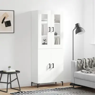 The Living Store Visoka omara bela 69,5x34x180 cm inženirski les - Visoka Omara