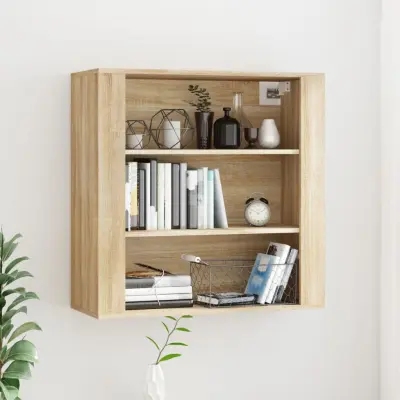 The Living Store Stenska omarica sonoma hrast 80x33x80 cm inženirski les - Stenska Omarica
