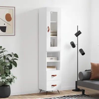 The Living Store Visoka omara bela 34,5x34x180 cm inženirski les - Visoka Omara