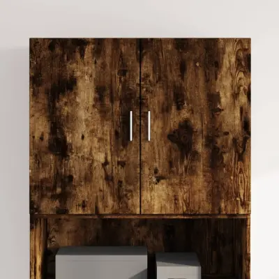 The Living Store Stenska omarica dimljeni hrast 80x42,5x64 cm inženirski les - Stenska Omarica