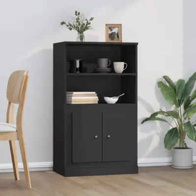 The Living Store Visoka omara črna 60x35,5x103,5 cm inženirski les - Visoka Omarica