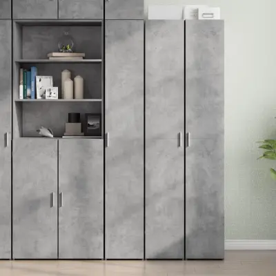 The Living Store Visoka omara betonsko siva 30x42,5x185 cm inženirski les - Visoka Omarica
