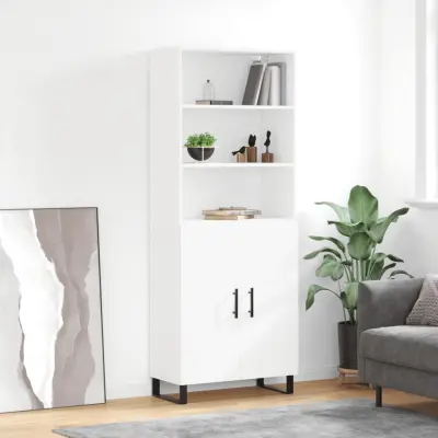 The Living Store Visoka omara bela 69,5x34x180 cm inženirski les - Visoka Omara