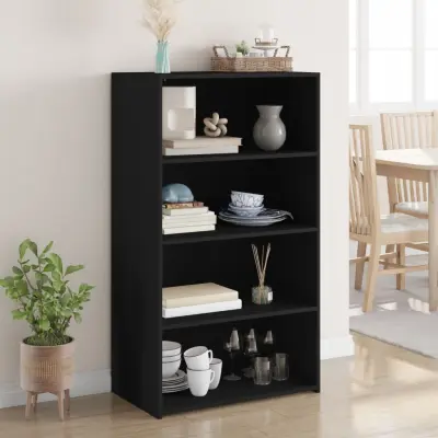 The Living Store Visoka omara črna 70x41x124 cm inženirski les - Visoka Omara