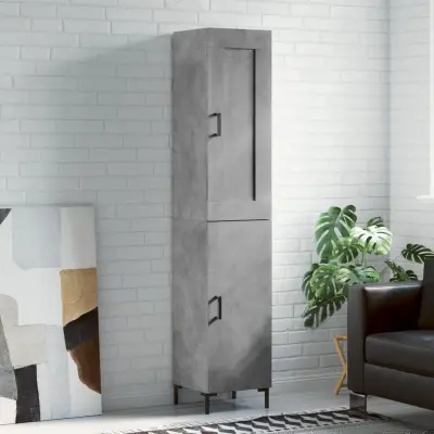 The Living Store Visoka omara betonsko siva 34,5x34x180 cm inženirski les - Visoka Omarica