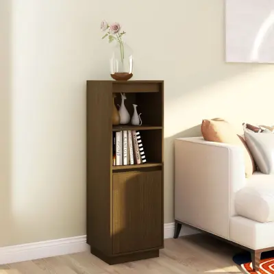 The Living Store Visoka omara rjava 37x34x110 cm trdna borovina - Visoka Omara