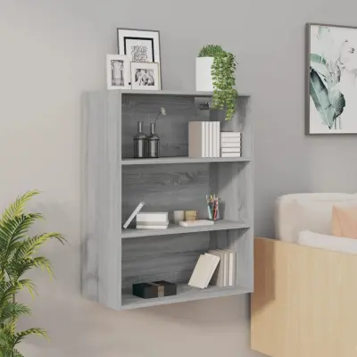 The Living Store Viseča stenska omarica siva sonoma 69,5x32,5x90 cm - Viseča Stenska Omarica
