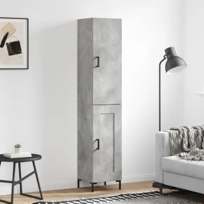 The Living Store Visoka omara betonsko siva 34,5x34x180 cm inženirski les - Visoka Omara