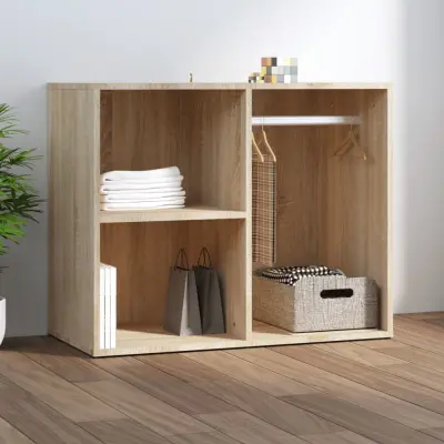 The Living Store Garderobna omarica sonoma hrast 80x40x65 cm konstruiran les - Garderobna Omarica