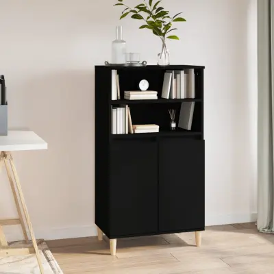 The Living Store Visoka omara Črna 60x36x110 cm inženirski les - Visoka Omarica
