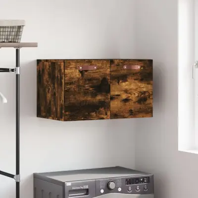 The Living Store Stenska omarica dimljeni hrast 60x36,5x35 cm inženirski les - Stenska Omarica