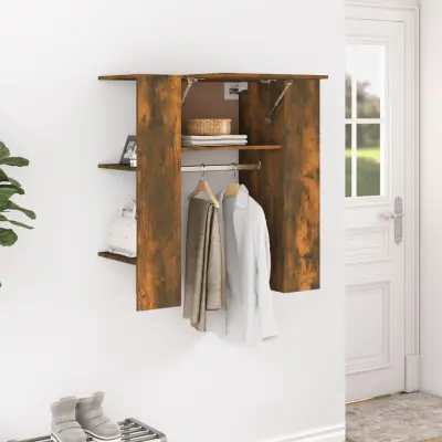 The Living Store Omarica za predsobo dimljen hrast 97,5x37x99 cm inženirski les - Omarica Za Predsobo