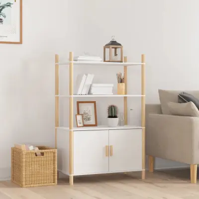 The Living Store Visoka omarica bela 80x40x121 cm inženirski les - Visoka Omarica