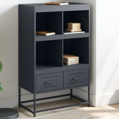 The Living Store Visoka omara antracit 68,5x39x111,5 cm hladno valjano jeklo - Komoda