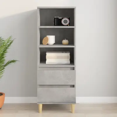 The Living Store Visoka omara betonsko siva 40x36x110 cm inženirski les - Visoka Omarica