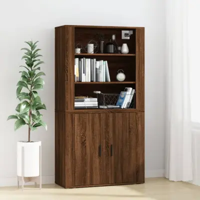 The Living Store Visoka omara rjavi hrast inženirski les - Visoka Omara