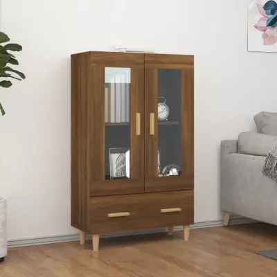 The Living Store Visoka omarica rjavi hrast 70x31x115 cm inženirski les - Visoka Omarica
