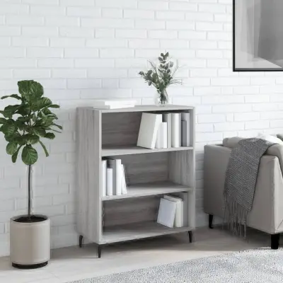 The Living Store Omarica s policami siva sonoma 69,5x32,5x90 cm inženirski les - Omarica S Policami