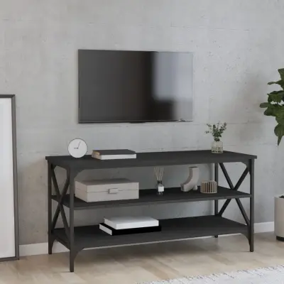The Living Store TV omarica črna 100x40x50 cm inženirski les - TV Omarica