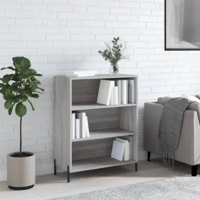 The Living Store Omarica s policami siva sonoma 69,5x32,5x90 cm inženirski les - Omarica S Policami
