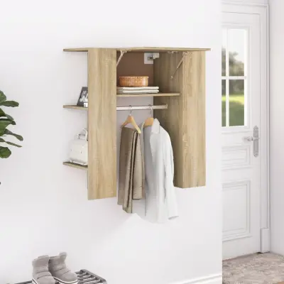 The Living Store Omarica za predsobo sonoma hrast 97,5x37x99 cm konstruiran les - Omarica Za Predsobo