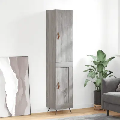 The Living Store Visoka omara siva sonoma 34,5x34x180 cm inženirski les - Visoka Omara