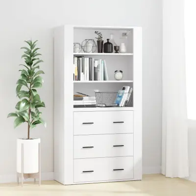 The Living Store Visoka omara bel inženirski les - Visoka Omara