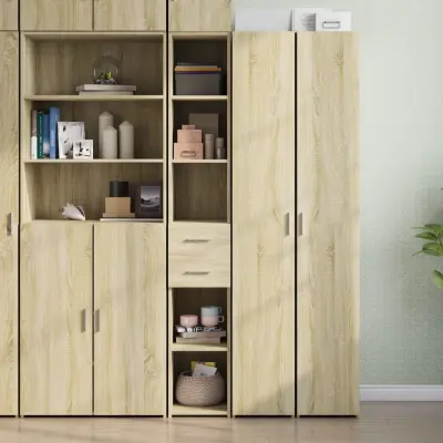 The Living Store Visoka omara sonoma hrast 30x42,5x185 cm inženirski les - Visoka Omara