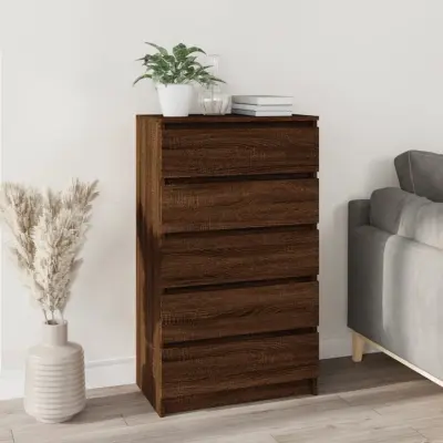 The Living Store Predalnik rjav hrast 60x36x103 cm inženirski les - Omara S Predali