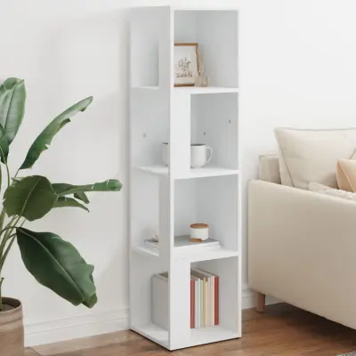 The Living Store Kotna omarica bela 33x33x132 cm iverna plošča - Kotna Omarica