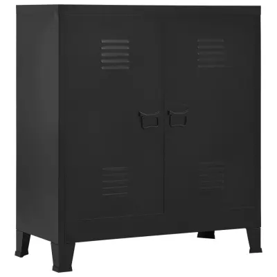 The Living Store Industrijska omara črna 90x40x100 cm jeklo - Skrinja Za Shranjevanje
