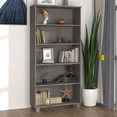 The Living Store Visoka omara HAMAR trdna borovina svetlo siva - Visoka Omarica
