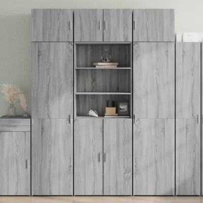 The Living Store Visoka omara siva sonoma 70x42,5x185 cm inženirski les - Visoka Omarica